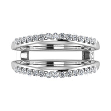 10K White Gold 1/4 Ct.Tw. Diamond Chevron Guard Ring