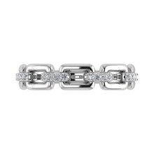 10K White Gold 1/8 Ct.Tw. Diamond Cuban Link Fashion Ring