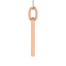 10K Pink Gold 1/6 Ct.Tw. Round Diamond Paper Clip Pendant
