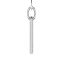 10K White Gold 1/6 Ct.Tw. Round Diamond Paper Clip Pendant