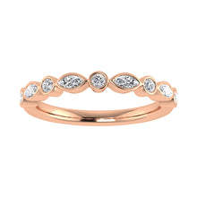 14K Pink Gold 1/3.Tw. Diamond Stack Band