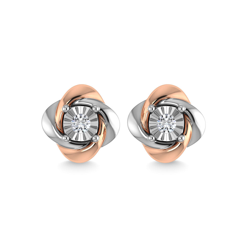 Diamond 1/6 Ct.Tw. Stud Earrings in 10K Two Tone