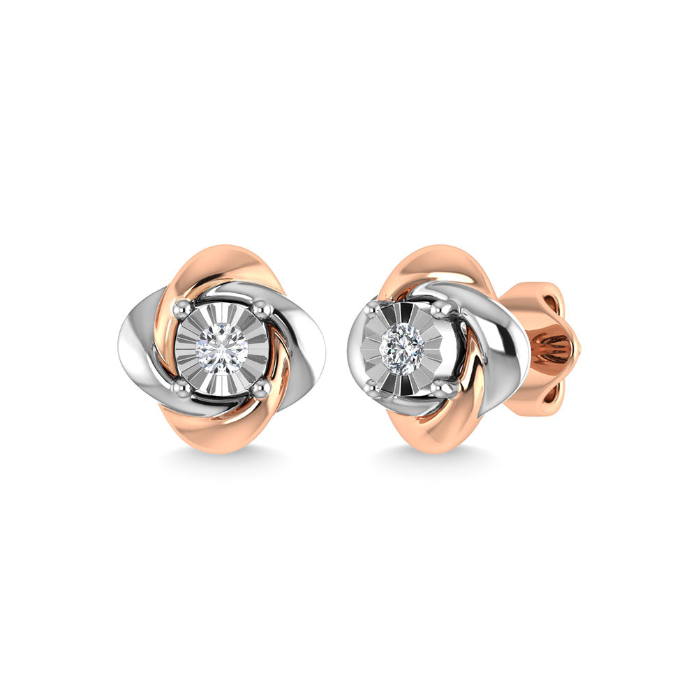 Diamond 1/6 Ct.Tw. Stud Earrings in 10K Two Tone