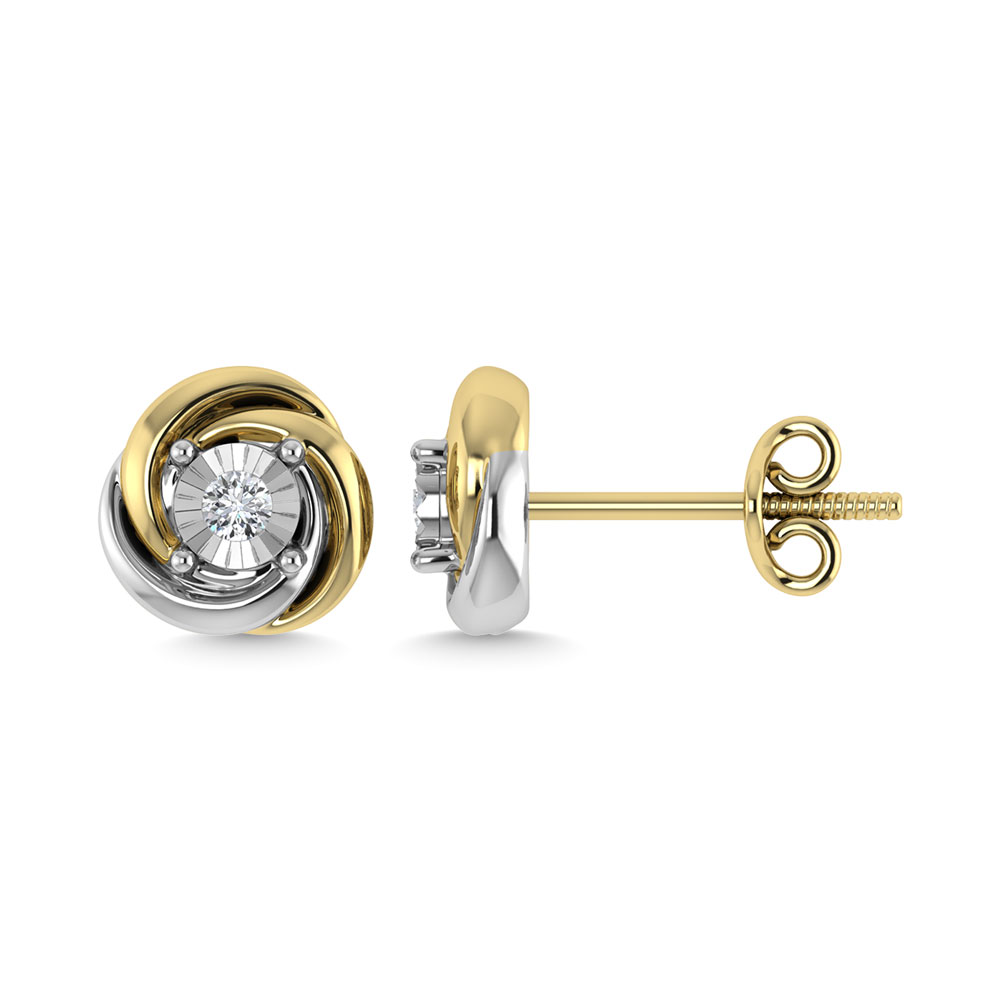 Diamond 1/6 Ct.Tw. Stud Earrings in 10K Two Tone