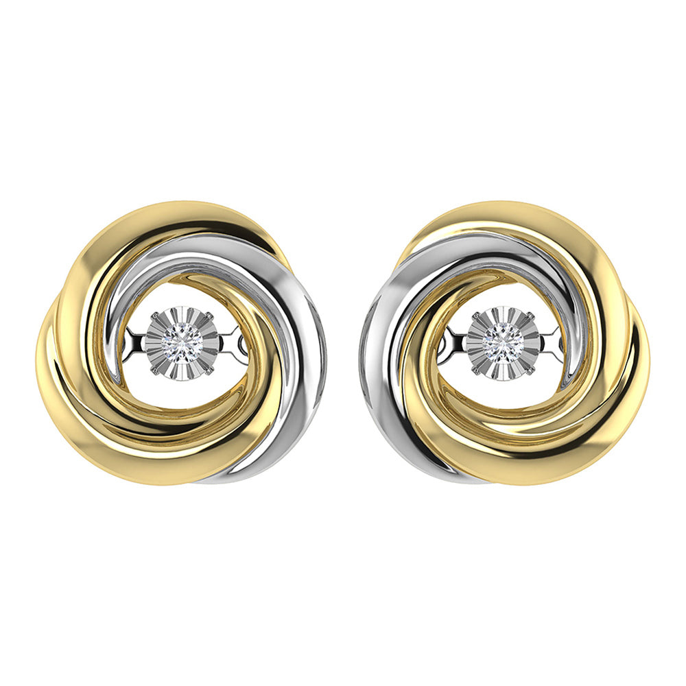 Diamond 1/20 Ct.Tw. Fashion Earrings in 10K Two Tone Gold