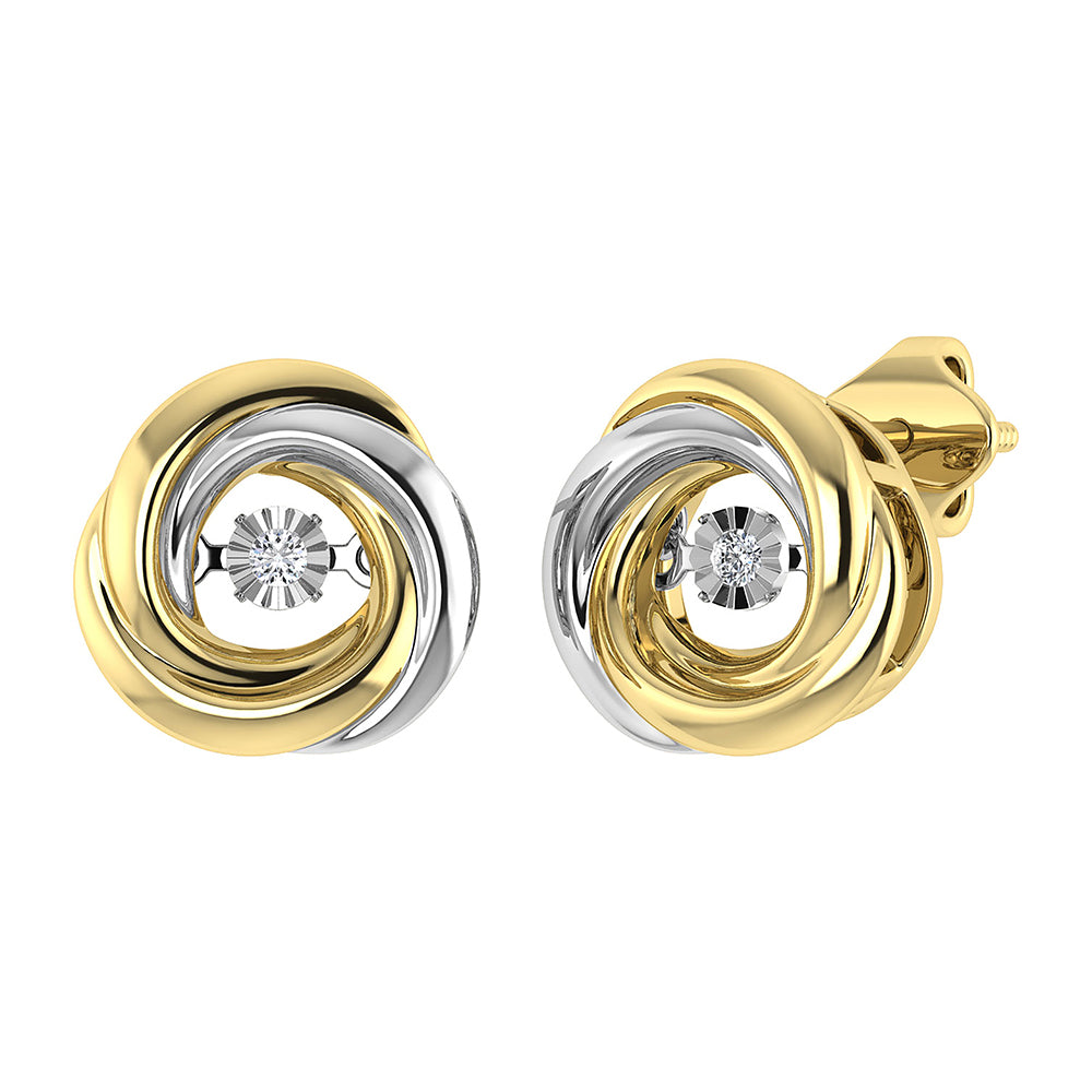 Diamond 1/20 Ct.Tw. Fashion Earrings in 10K Two Tone Gold