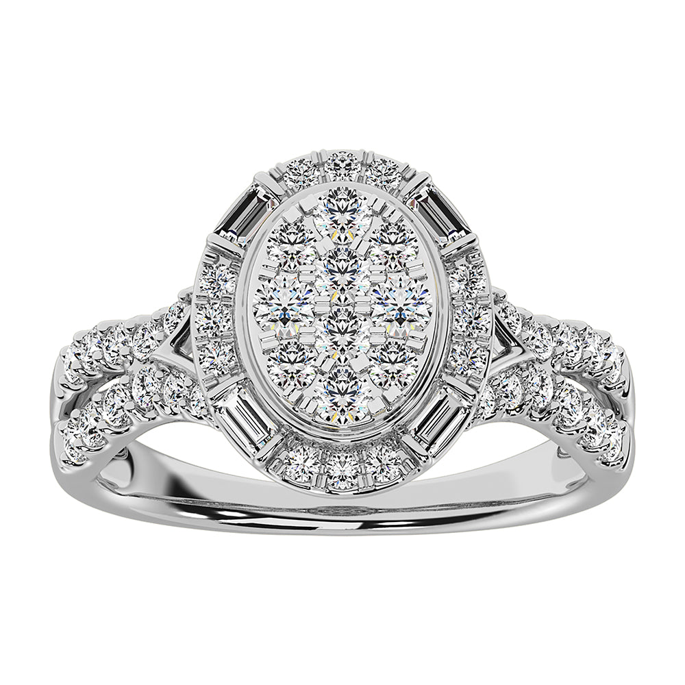 14K White Gold 1 Ct.Tw. Diamond Pear Shape Engagement Ring