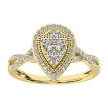14K Yellow Gold 1/2 Ct.Tw. Diamond Pear Shape Engagement Ring