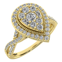 14K Yellow Gold 1/2 Ct.Tw. Diamond Pear Shape Engagement Ring