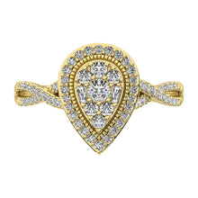14K Yellow Gold 1/2 Ct.Tw. Diamond Pear Shape Engagement Ring