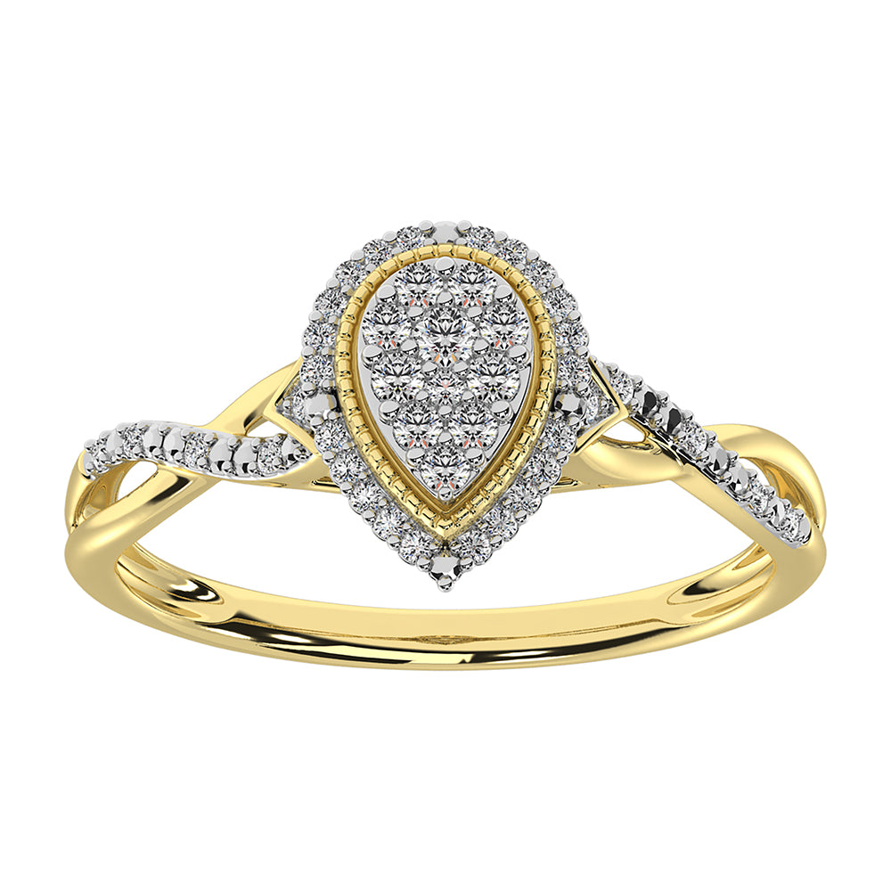 10K Yellow Gold 1/2 Ct.Tw. Diamond Pear Shape Engagement Ring