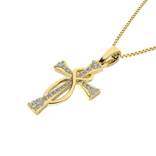 10K Yellow Gold 1/10 Ct.Tw. Diamond Cross Pendant