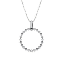14K White Gold 1/5 Ct.Tw. Diamond Open Circle Pendant