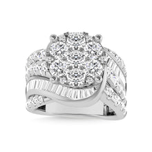 Diamond 4 Ct.Tw. Cluster Engagement Ring in 10K White Gold