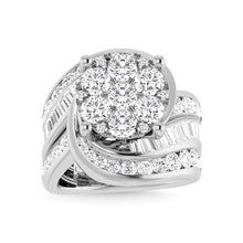 Diamond 4 Ct.Tw. Cluster Engagement Ring in 10K White Gold