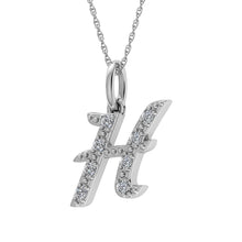 Diamond 1/8 Ct.Tw. Letter H Pendant in 10K White Gold