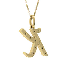 Diamond 1/8 Ct.Tw. Letter K Pendant in 10K Yellow Gold