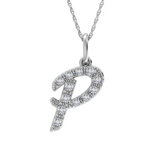 Diamond 1/8 Ct.Tw. Letter P Pendant in 10K White Gold