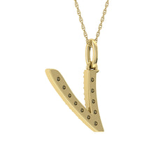 Diamond 1/8 Ct.Tw. Letter V Pendant in 10K Yellow Gold