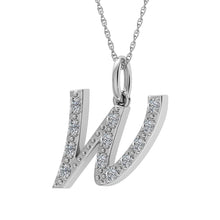 Diamond 1/8 Ct.Tw. Letter W Pendant in 10K White Gold