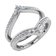 Diamond 1/3 Ct.Tw. Chevron Guard Ring in 14K White Gold