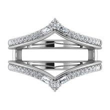 Diamond 1/3 Ct.Tw. Chevron Guard Ring in 14K White Gold