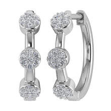 Diamond 1/5 Ct.Tw. Cluster Hoop Earrings in 10K White Gold