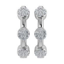 Diamond 1/5 Ct.Tw. Cluster Hoop Earrings in 10K White Gold