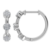 Diamond 1/5 Ct.Tw. Cluster Hoop Earrings in 10K White Gold