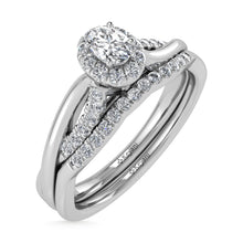 10K White Gold Diamond 1/4 Ct.Tw. Oval Shape Bridal Ring