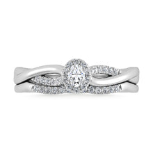 10K White Gold Diamond 1/4 Ct.Tw. Oval Shape Bridal Ring