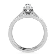10K White Gold Diamond 1/4 Ct.Tw. Oval Shape Bridal Ring