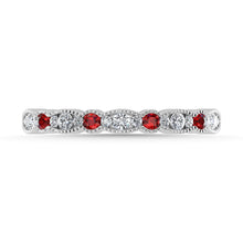 Diamond 1/4 Ct.Tw. And Ruby Band in 14K White Gold