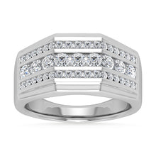 Diamond 7/8 Ct.Tw. Mens Wedding Band in 14K White Gold