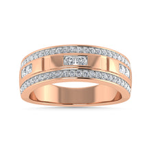 Diamond 3/4 Ct.Tw. Mens Wedding Band in 14K Rose Gold