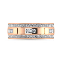 Diamond 3/4 Ct.Tw. Mens Wedding Band in 14K Rose Gold