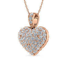 Diamond 3 Ct.Tw. Cluster Heart Pendant in 10K Rose Gold