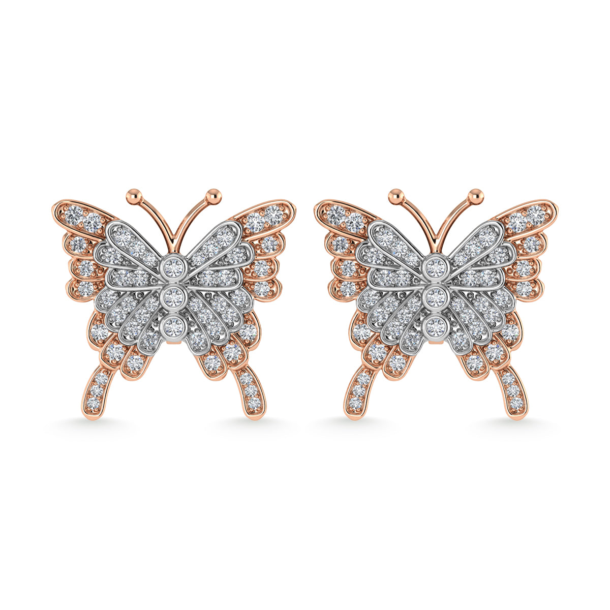 Diamond 1/3 Ct.Tw. Heart Earrings in 10K Two Tone