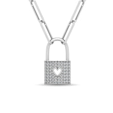 Diamond 1/5 Ct.Tw. Lock Pendant in 10K White Gold
