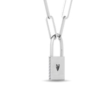 Diamond 1/5 Ct.Tw. Lock Pendant in 10K White Gold
