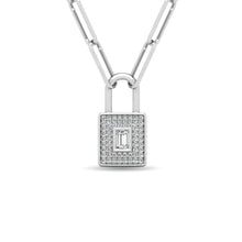 Diamond 1/5 Ct.Tw. Lock Pendant in 10K White Gold