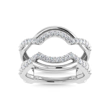10K White Gold Diamond 1/4 Ct.Tw. Guard Ring