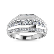 Diamond 1 Ct.Tw. Mens Fashion Ring in 14K White Gold