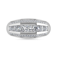 Diamond 1 Ct.Tw. Mens Fashion Ring in 14K White Gold