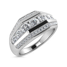 Diamond 1 Ct.Tw. Mens Fashion Ring in 14K White Gold