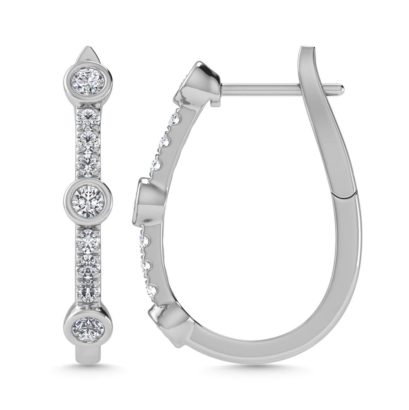 Diamond 3/4 Ct.Tw. Hoop Earrings in 10K White Gold