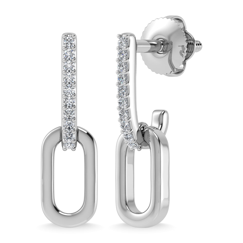 Sterling Silver Diamond 1/20 Ct.Tw. Fashion Earrings