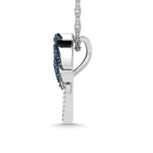 14K White Gold Diamond 1/10 Ct.Tw. Sea of Life Turtle Pendant