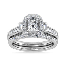 10K White Gold Diamond 1 Ct.Tw. Emerald Shape Bridal Ring