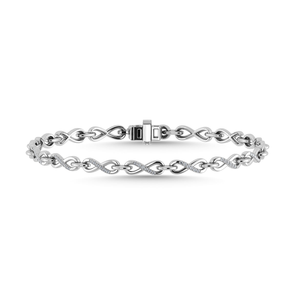 10K White Gold Diamond 1/4 Ct.Tw. Fashion Bracelet